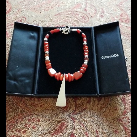 RLM Studio Sterling Silver Red Carnelian Necklace Toggle Clasp - Picture 3 of 16